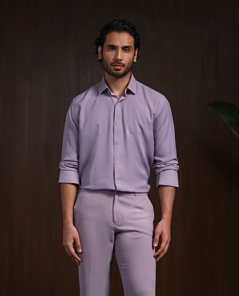 Purple Slim Fit Stroma Shirt with Timeless Plain Design