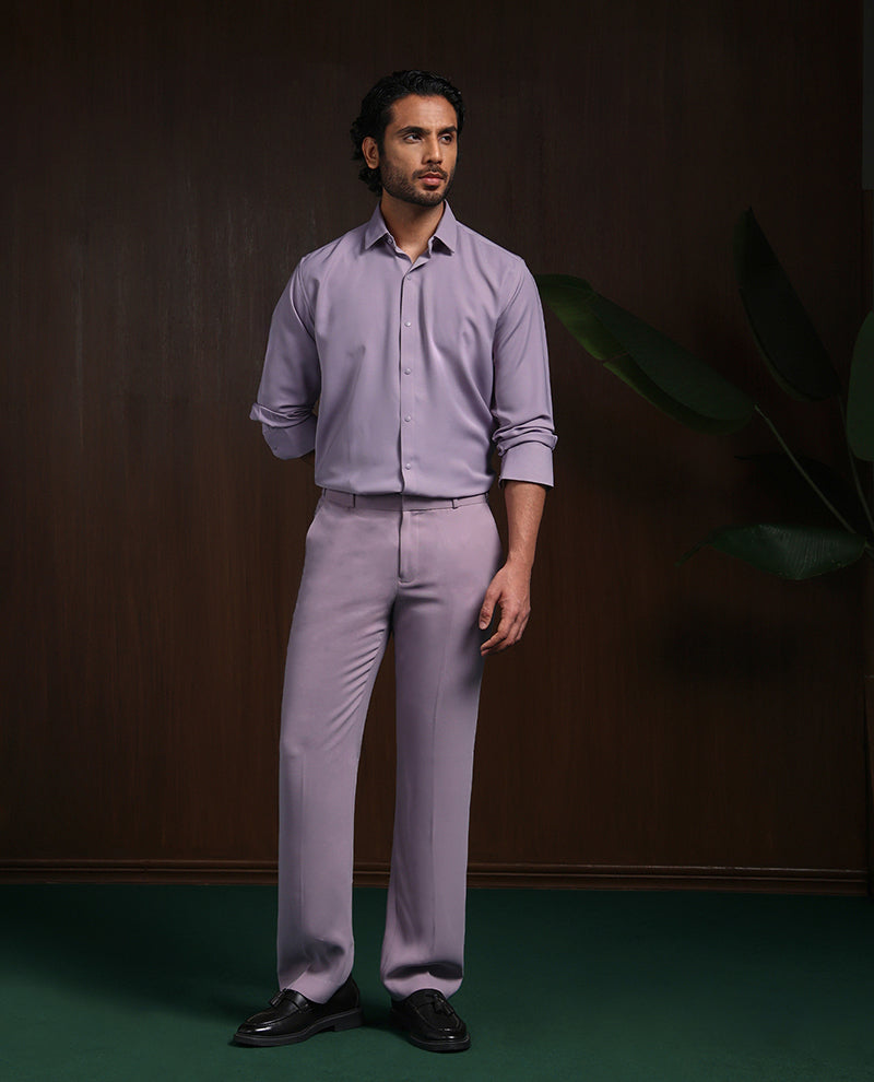 Purple Slim Fit Stroma Shirt with Timeless Plain Design