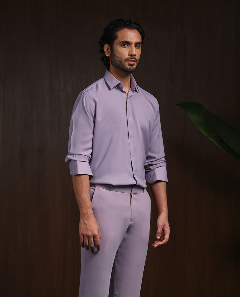 Purple Slim Fit Stroma Shirt with Timeless Plain Design