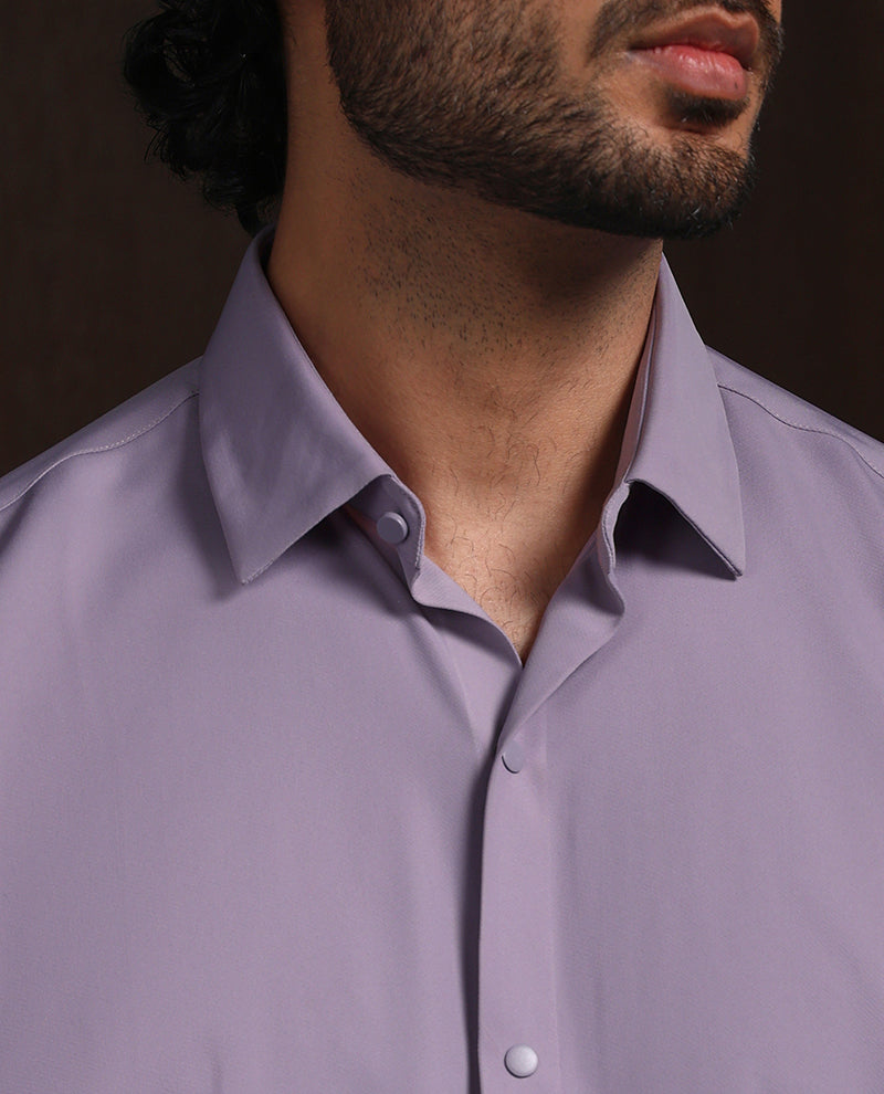 Purple Slim Fit Stroma Shirt with Timeless Plain Design