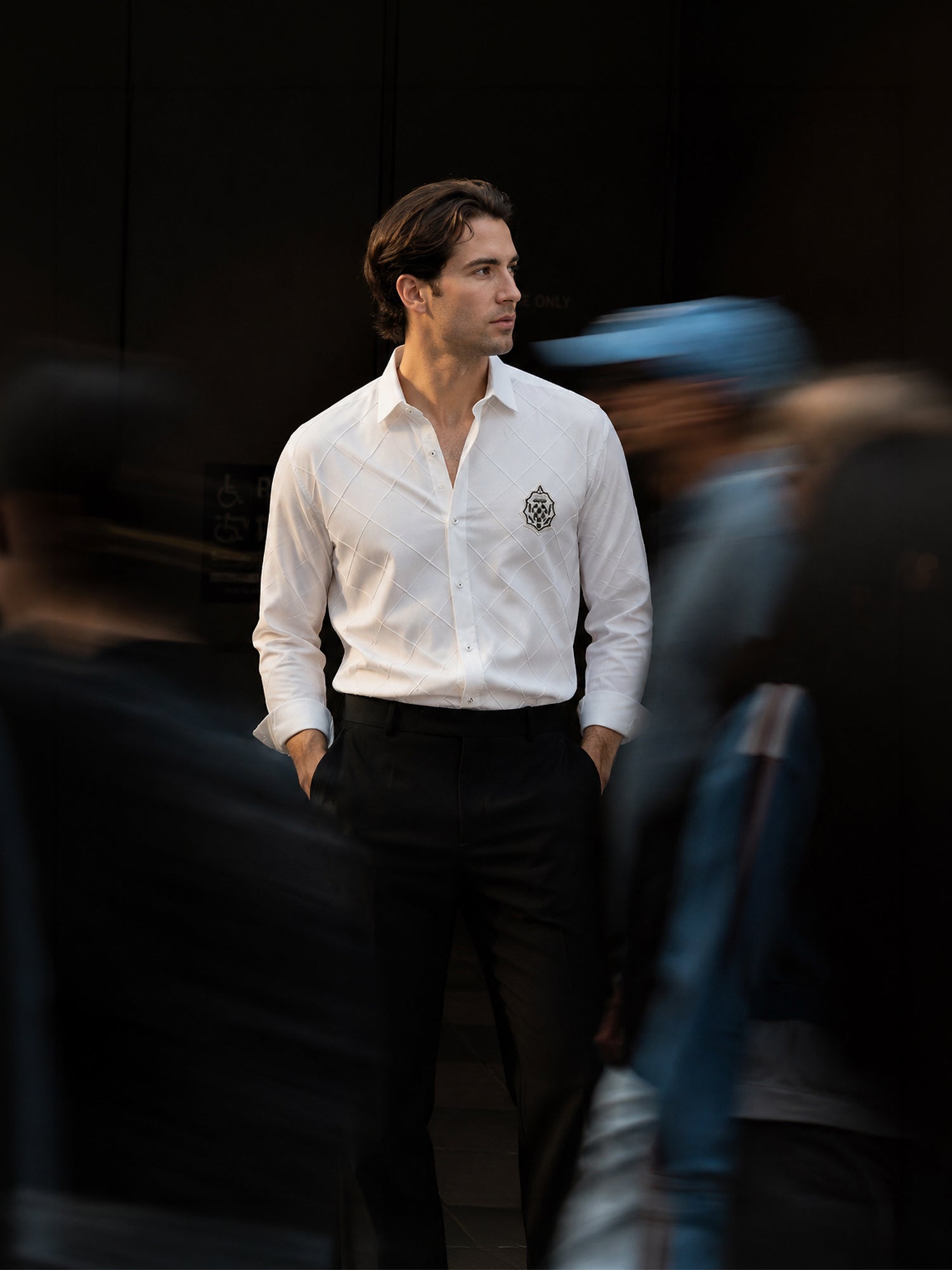 Men's White Cotton Designer Shirt in Slim Fit