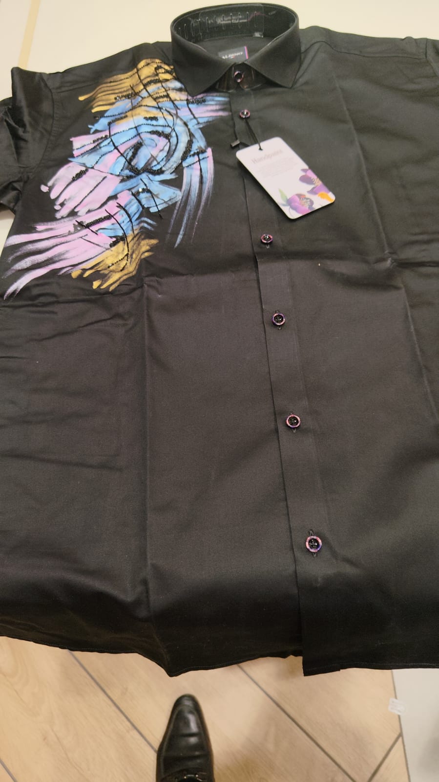 Black Hand-Painted Shirt